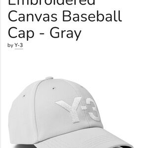 Y-3 Light Gray Canvas Cap